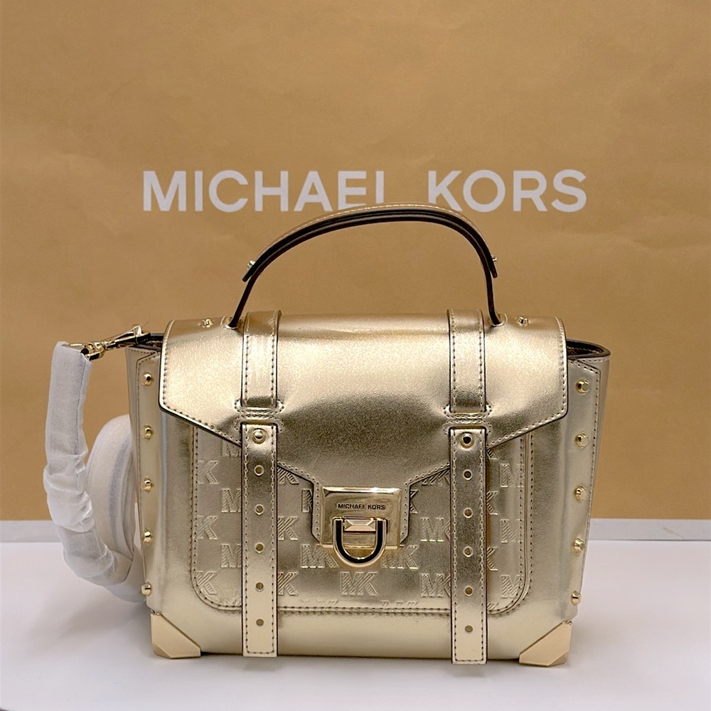 Michael Kors Manhattan Medium
Satchel Shoulder Crossbody bag MK
Pale Gold - Picture 2 of 14